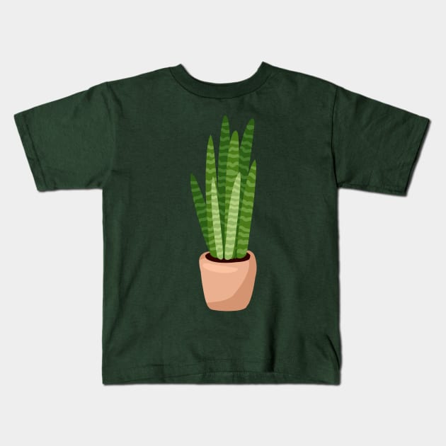 Sansevieria Succulent Kids T-Shirt by oixxoart